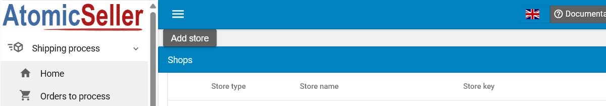 Add and list stores in the English interface