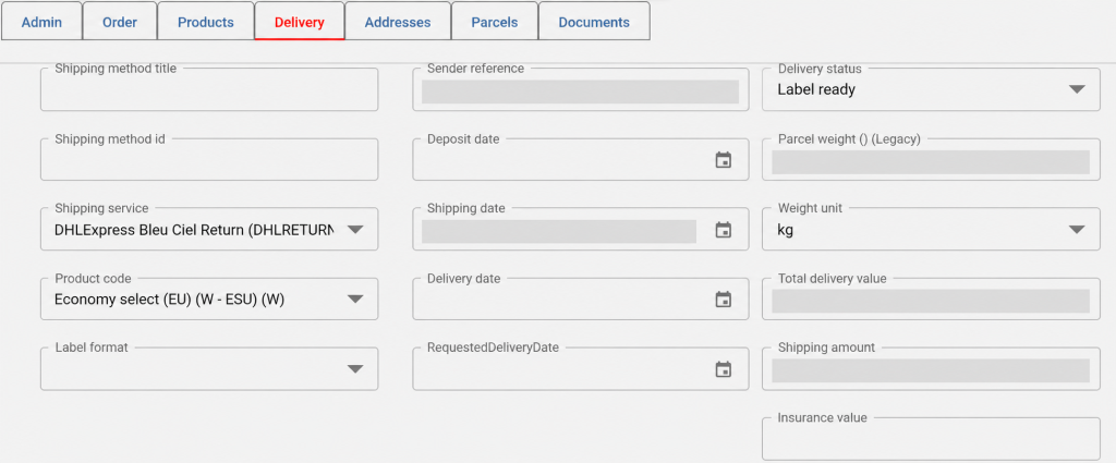 Dhl select return account anonymized